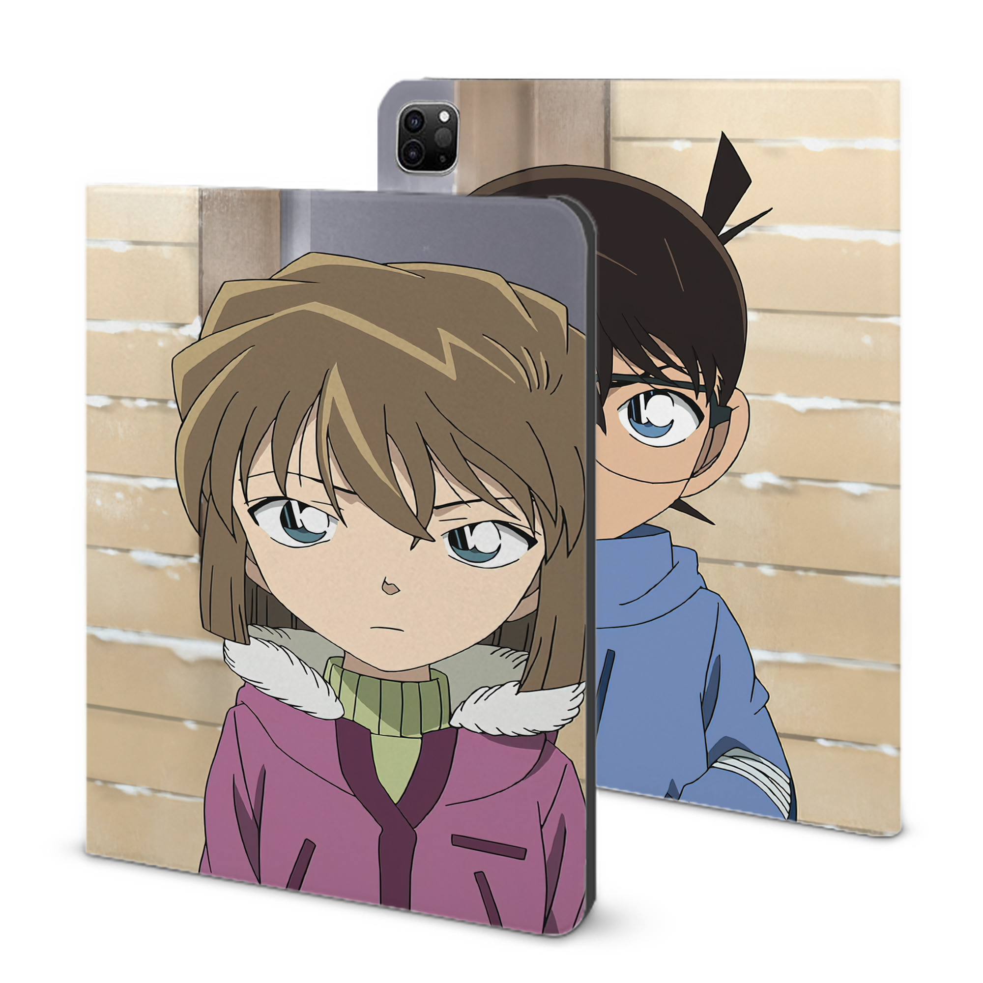（画像用） 名探偵コナン Detective Conan IPad ケース ブック型 PUレザー TPU 耐衝撃 軽量 薄型 ペン収納なし 全面保護 IPad 各モデル対応